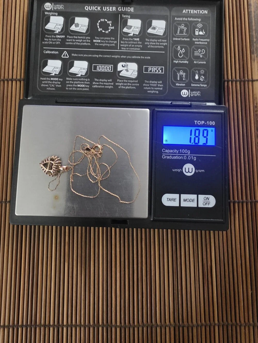 10k Diamond Heart Rose Gold Necklace (Vintage)